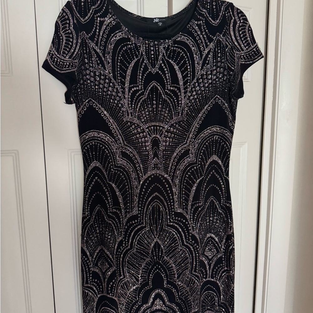 Elegant Black and Rose Gold Sparkled Dress